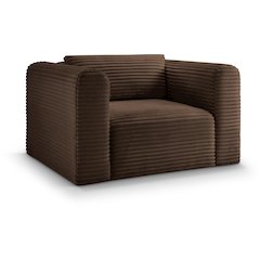 Shaggy Brown Corduroy Performance Fabric Arm Chair