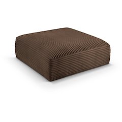Shaggy Brown Corduroy Performance Fabric Ottoman