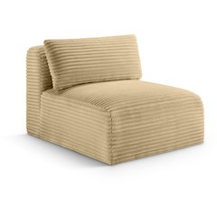 Shaggy Camel Corduroy Performance Fabric Armless Chair