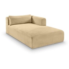 Shaggy Camel Corduroy Performance Fabric Chaise
