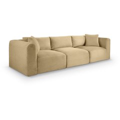 Shaggy Camel Corduroy Performance Fabric Modular Sofa