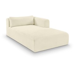 Shaggy Cream Corduroy Performance Fabric Chaise