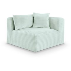 Shaggy Mint Corduroy Performance Fabric Corner Chair