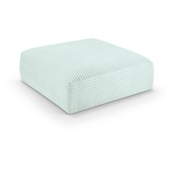 Shaggy Mint Corduroy Performance Fabric Ottoman