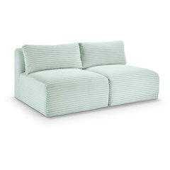 Shaggy Mint Corduroy Performance Fabric Modular Sofa