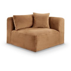 Shaggy Saddle Corduroy Performance Fabric Corner Chair