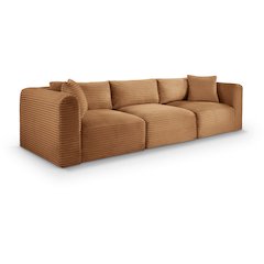 Shaggy Saddle Corduroy Performance Fabric Modular Sofa