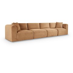 Shaggy Saddle Corduroy Performance Fabric Modular Sofa