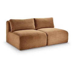 Shaggy Saddle Corduroy Performance Fabric Modular Sofa