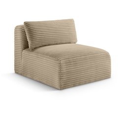 Shaggy Taupe Corduroy Performance Fabric Armless Chair