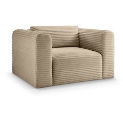 Shaggy Taupe Corduroy Performance Fabric Arm Chair