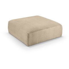 Shaggy Taupe Corduroy Performance Fabric Ottoman