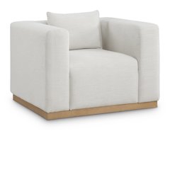 Alfie Cream Linen Textured Fabic Chair