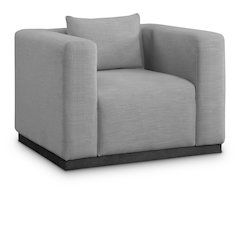 Alfie Grey Linen Textured Fabic Chair