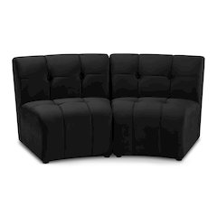 Limitless Black Velvet 2pc. Modular Sectional