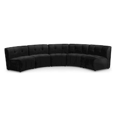 Limitless Black Velvet 5pc. Modular Sectional