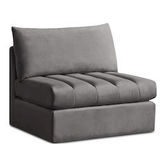 Jacob Grey Velvet Armless