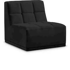 Relax Black Velvet Armless Chair