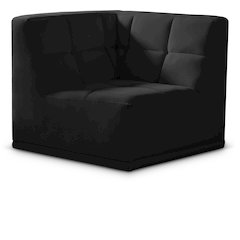 Relax Black Velvet Corner Chair