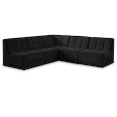 Relax Black Velvet Modular Sectional