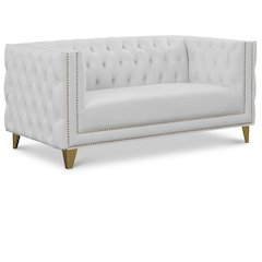 Michelle White Vegan Leather Loveseat