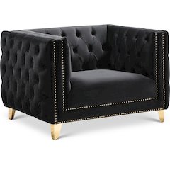 Michelle Black Velvet Chair