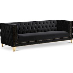 Michelle Black Velvet Sofa
