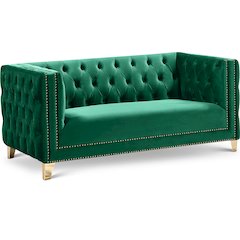 Michelle Green Velvet Loveseat