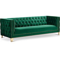 Michelle Green Velvet Sofa