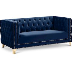 Michelle Navy Velvet Loveseat