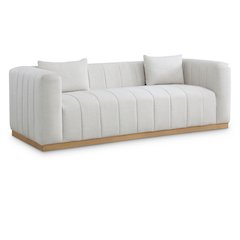 Lucia Cream Linen Textured Fabric Sofa