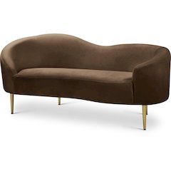 Ritz Brown Velvet Loveseat