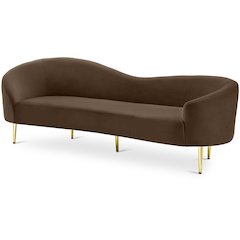 Ritz Brown Velvet Sofa