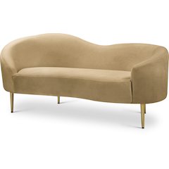 Ritz Camel Velvet Loveseat