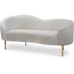 Ritz Cream Velvet Loveseat