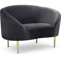 Ritz Grey Velvet Chair