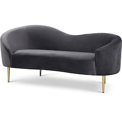 Ritz Grey Velvet Loveseat