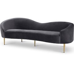 Ritz Grey Velvet Sofa