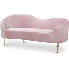 Ritz Pink Velvet Loveseat
