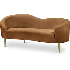 Ritz Saddle Velvet Loveseat