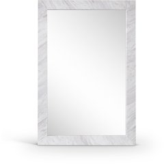 Pavia White Genuine Marble Frame Mirror
