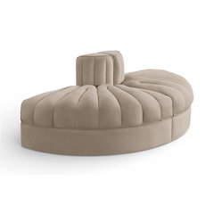 Rummi Beige Velvet Performance Fabric Upholstered 2pc. Modular Loveseat