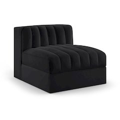 Rummi Black Velvet Performance Fabric Upholstered Modular Chair
