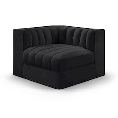 Rummi Black Velvet Performance Fabric Upholstered Modular Chair