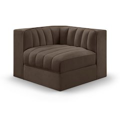 Rummi Brown Velvet Performance Fabric Upholstered Modular Chair
