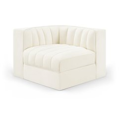 Rummi Cream Velvet Performance Fabric Upholstered Modular Chair