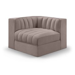 Rummi Taupe Velvet Performance Fabric Upholstered Modular Chair