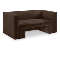Henson Brown Velvet Loveseat