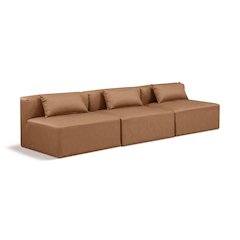 Cube Brown Vegan Leather Modular Sofa