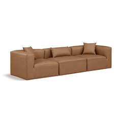 Cube Brown Vegan Leather Modular Sofa